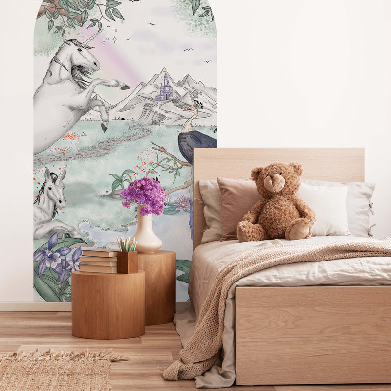 Peel and stick Arch Wallpaper Decal - Enchanted Unicorns