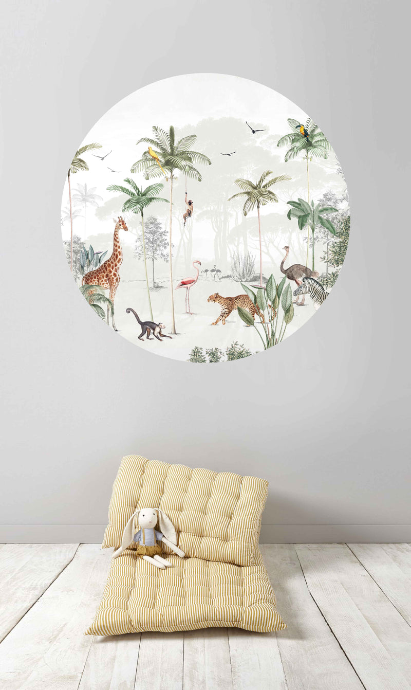 Round wall sticker - Wildlife's Playground