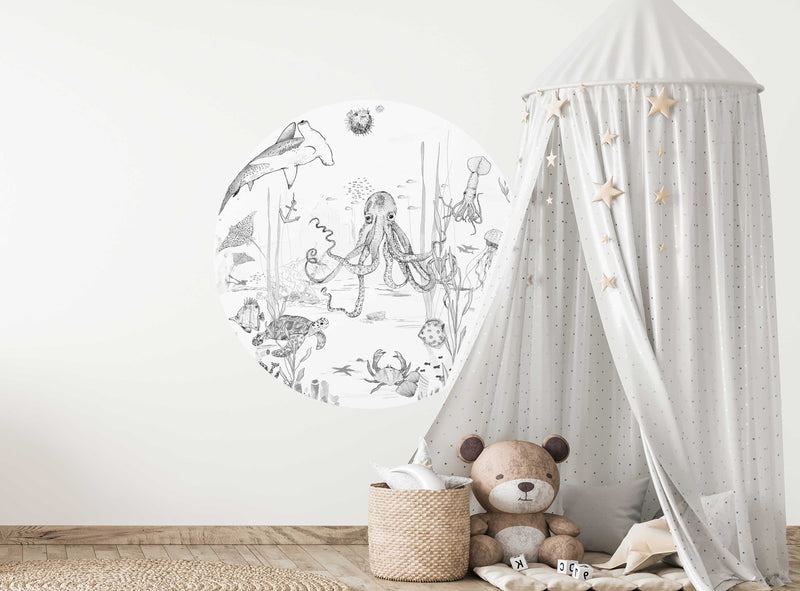 Round wall sticker - Underwater Wonders