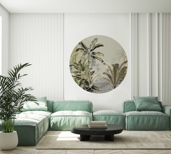 Round wall sticker - Dreamy Jungle Green