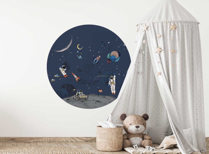 Ronde wandsticker - Into the Galaxy donker