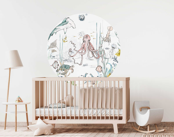 Round wall sticker - Underwater Wonders