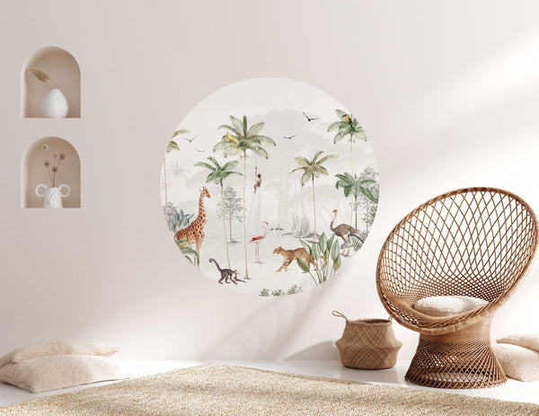 Round wall sticker - Wildlife's Playground