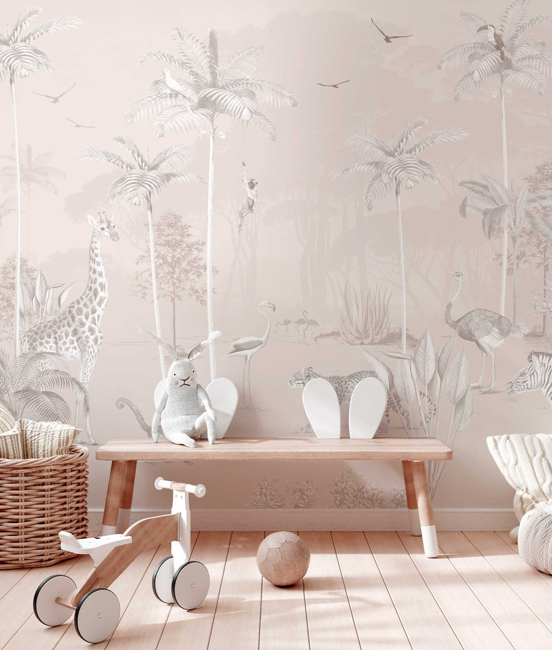 Papier peint Jungle - WILDLIFE'S PLAYGROUND - doux