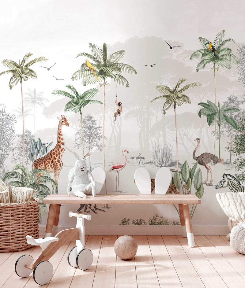 Papel pintado de la selva - WILDLIFE'S PLAYGROUND